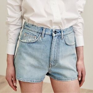Toteme Light Blue Jean Shorts